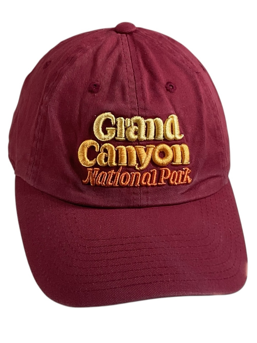 Vintage Grand Canyon National Park Embroidered Burgundy Adjustable Baseball Cap